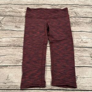 Alo Yoga Maroon Space Dyed Cropped Leggings Size Small